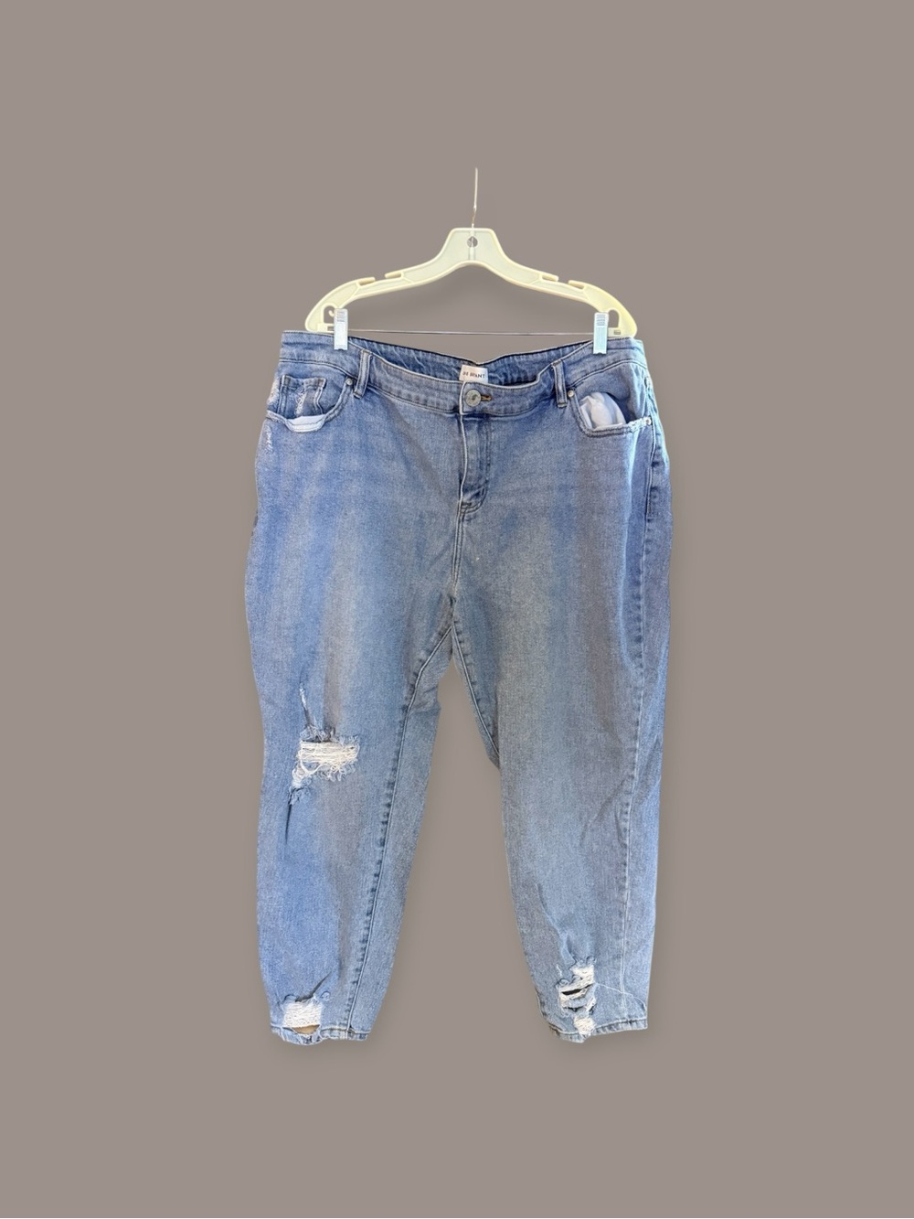 Lane Bryant Light Blue Distressed Boyfriend Jeans